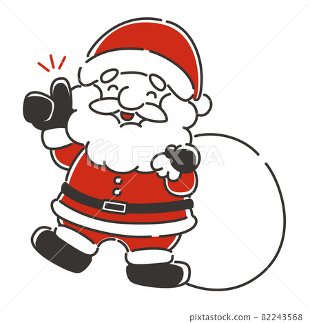 聖誕老人做一個好兆頭的插圖 82243568