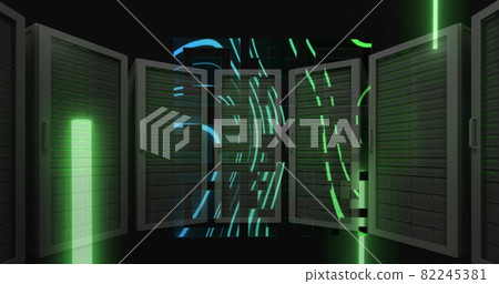 QR code scanner against computer servers 82245381