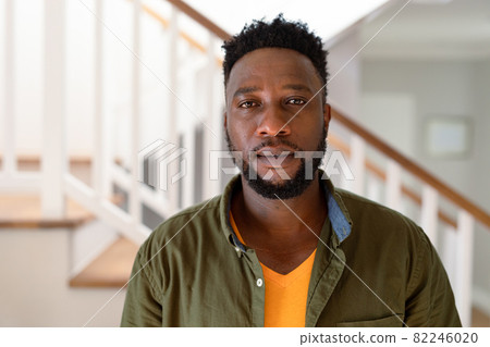 Portrait of african american man looking at camera Portrait of african american man looking at camera 82246020