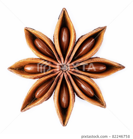 Single Chinese star anise isolated on white background. 82246758