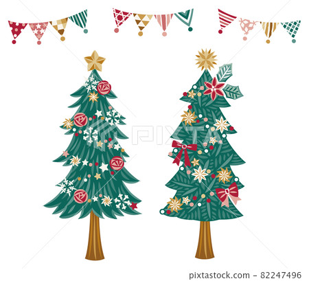 Christmas tree and garland 82247496