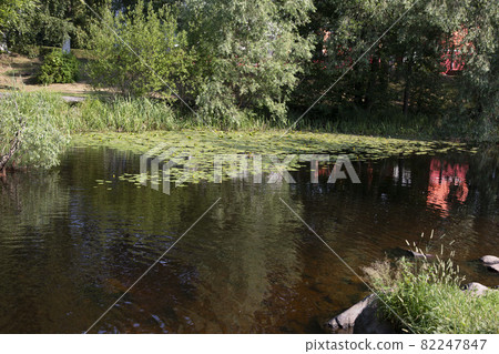 Landscape with the Vuoksa river in the city of Priozersk in the Leningrad region in Russia Landscape with the Vuoksa river in the city of Priozersk in the Leningrad region in Russia 82247847