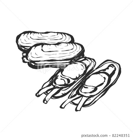 Hand-painted brush painting style illustration of Sinonovacula Hand-painted brush painting style illustration of Sinonovacula 82248351