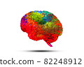 Abstract image of Colorful brain on white background. 82248912