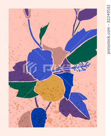Art Collage Houseplant Hibiscus in Minimal Trendy Style. Silhouette of plants in a Contemporary Abstract Style Art Collage Houseplant Hibiscus in Minimal Trendy Style. Silhouette of plants in a Contemporary Abstract Style 82249582