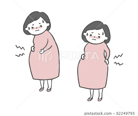 患有背痛和腹痛的孕婦 82249793