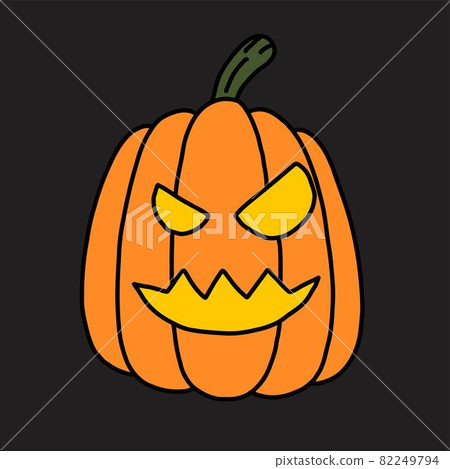 Simplicity halloween pumpkin freehand drawing flat design. Simplicity halloween pumpkin freehand drawing flat design. 82249794