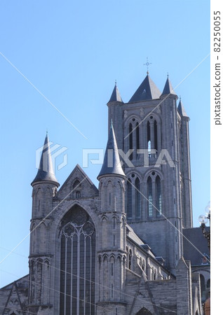 St. Nicholas Church seen from the Ghent Michael Bridge, Belgium 82250055