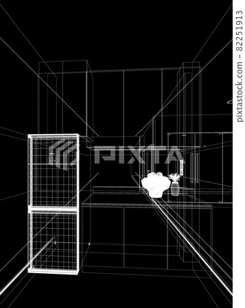 abstract sketch design of interior kitchen ,3d rendering abstract sketch design of interior kitchen ,3d rendering 82251913