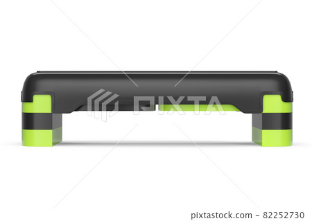 Stepper for fitness and green step platform for aerobics isolated on white Stepper for fitness and green step platform for aerobics isolated on white 82252730
