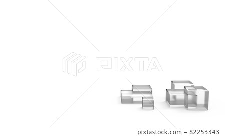 透明白色立方體 CG PowerPoint 和其他帶有文本空間的演示文稿封面 82253343