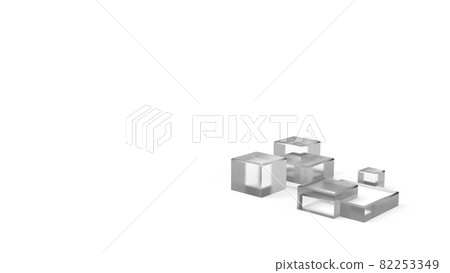 透明白色立方體 CG PowerPoint 和其他帶有文本空間的演示文稿封面 82253349