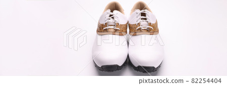 White leather boots with brown golf inserts 82254404
