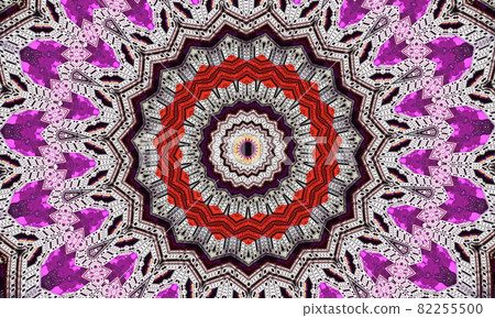 Purple repeating flower ornate mandala pattern background - abstract symmetrical ornament wallpaper graphic. 82255500
