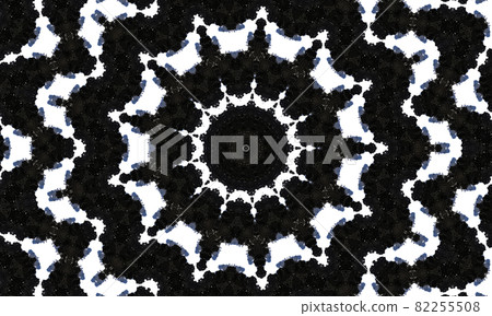 Noir kaleidoscope. Black and white seamless pattern. Can be used for coloring book page design,anti stress hobby for adult. Noir theme, black and white illustration 82255508