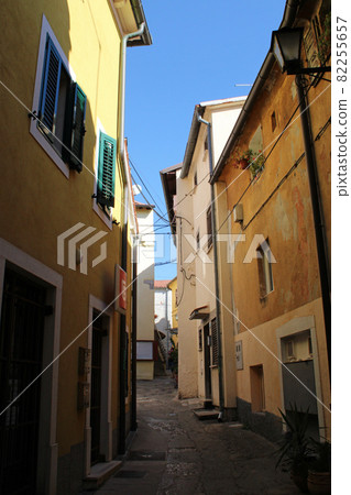 Lovran city narrow streets, Adriatic coast, Kvarner bay, city details, Croatia Lovran city narrow streets, Adriatic coast, Kvarner bay, city details, Croatia 82255657