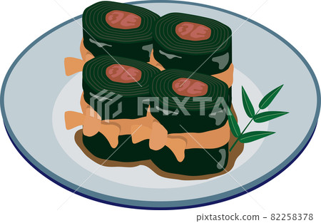 Konbu maki 盤子配竹草 Konbu maki 盤子配竹草 82258378