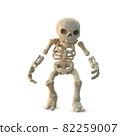 Cartoon Skeleton on White Background 3d render 82259007
