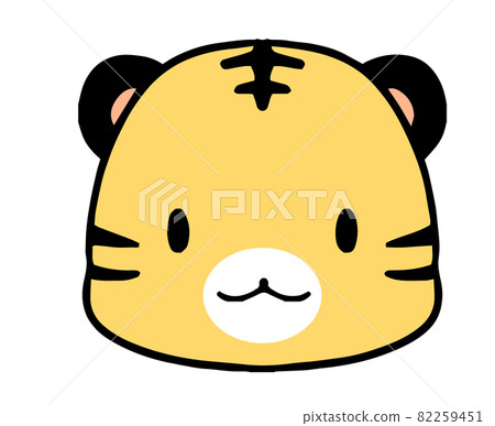 Loose smile tiger face icon illustration 82259451
