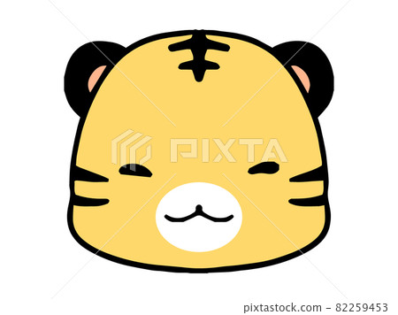 Loose smile tiger face icon illustration 82259453