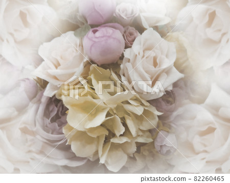 Floral vintage white-pink background. Wallpapers of flowers light pink-white peony and roses. Flower composition. Close-up. Nature. Floral vintage white-pink background. Wallpapers of flowers light pink-white peony and roses. Flower composition. Close-up. Nature. 82260465