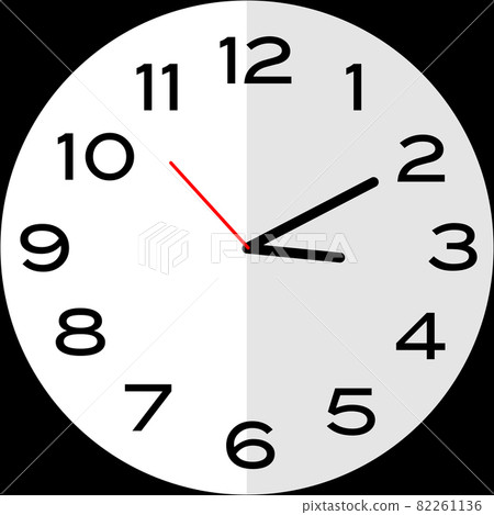 10 minutes past 3 o'clock analog clock icon 82261136