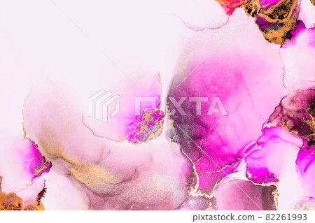 Pink gold abstract background of marble liquid ink art painting on paper . Pink gold abstract background of marble liquid ink art painting on paper . 82261993