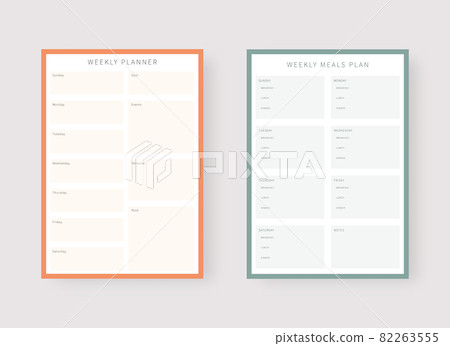 Weekly planner template. Set of planner and to do list. Modern planner template set. Vector illustration. 82263555