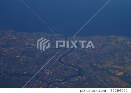 Idyllic rural landscape in northern England aerial view Idyllic rural landscape in northern England aerial view 82264921