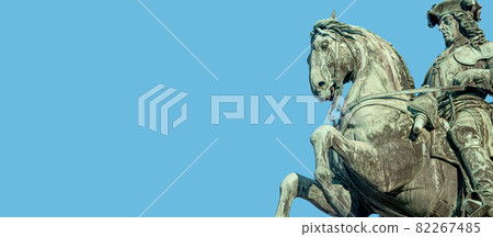 Statue of Prince Eugene of Savoy in front of Hofburg Palace in Vienna, Austria, sunny day, blue sky 82267485