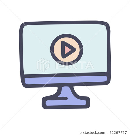 watching video color vector doodle simple icon 82267737
