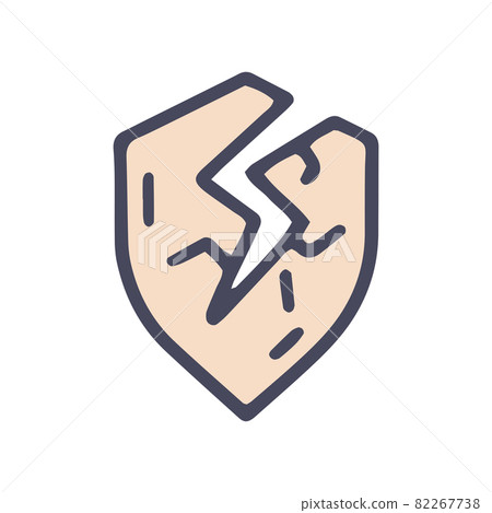 hacked protection color vector doodle simple icon 82267738