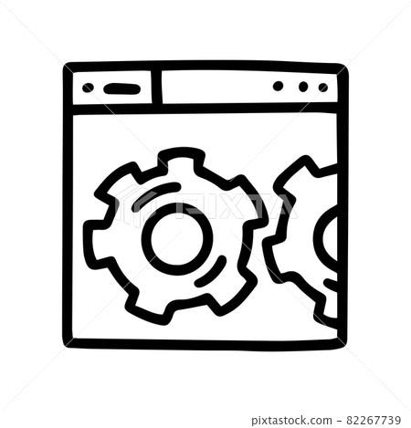 website settings line vector doodle simple icon 82267739