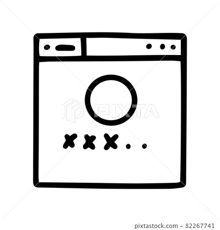 password on site line vector doodle simple icon - Stock Illustration ...