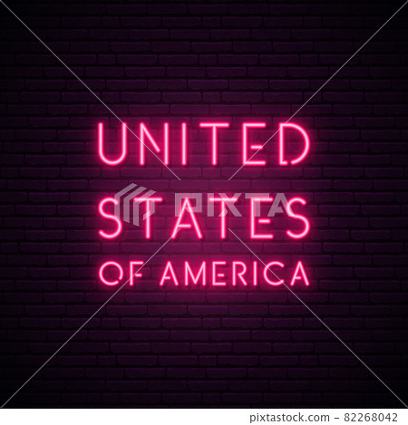 United States of America neon banner. United States of America neon banner. 82268042