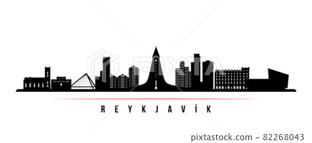 Reykjavik skyline horizontal banner. 82268043