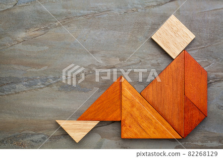 tangram sitting figure 82268129