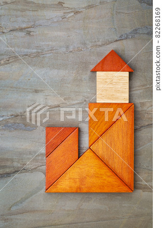 abstract tangram lighthouse abstract tangram lighthouse 82268169