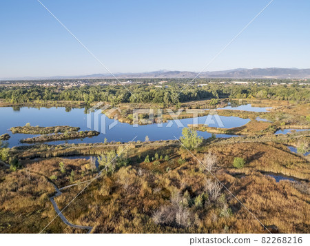 aerial view of lake natural area 82268216