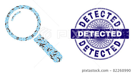 Magnifier Fractal Composition of Magnifier Items and Distress Detected Round Guilloche Seal Stamp Magnifier Fractal Composition of Magnifier Items and Distress Detected Round Guilloche Seal Stamp 82268990