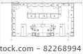 Architectural design small shop top view plan Vector. 82268994