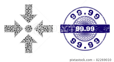 Shrink Arrows Recursive Collage of Shrink Arrows Items and Scratched 99.99 Round Guilloche Seal 82269010