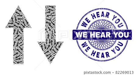 Vertical Flip Arrows Recursive Mosaic of Vertical Flip Arrows Icons and Distress We Hear You Round Guilloche Seal Vertical Flip Arrows Recursive Mosaic of Vertical Flip Arrows Icons and Distress We Hear You Round Guilloche Seal 82269013