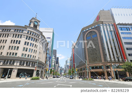 銀座街景銀座四丁目十字路口 82269229