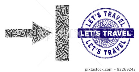 Move Right Fractal Composition of Move Right Items and Distress Let'S Travel Round Guilloche Stamp Move Right Fractal Composition of Move Right Items and Distress Let'S Travel Round Guilloche Stamp 82269242
