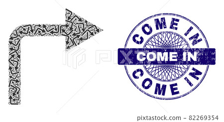 Turn Right Recursion Collage of Turn Right... - Stock Illustration ...
