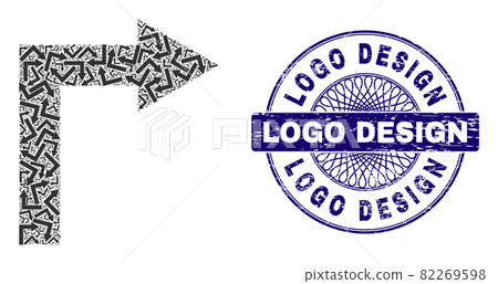 Turn Right Recursion Mosaic of Turn Right Items... - Stock Illustration ...