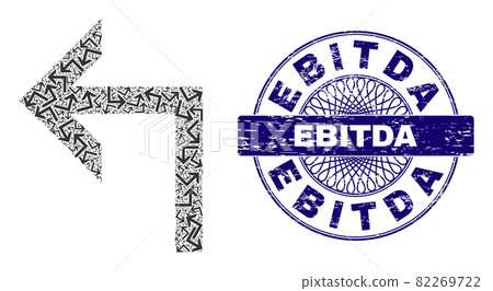 Turn Left Recursion Collage of Turn Left Items and Scratched Ebitda Round Guilloche Seal 82269722