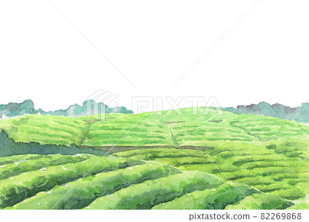 水彩茶園明信片模板 1 水彩茶園明信片模板 1 82269868