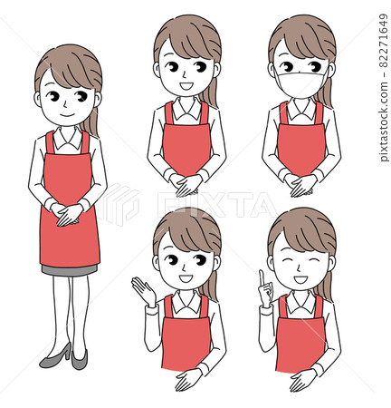 Illustration material of a female clerk working in a supermarket 82271649